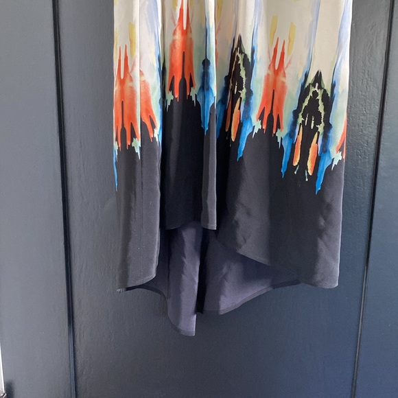 Cute Twelfth Street By Cynthia Vincent 100% Silk Flowy Watercolor Dress Sz 4 - Picture 4 of 7